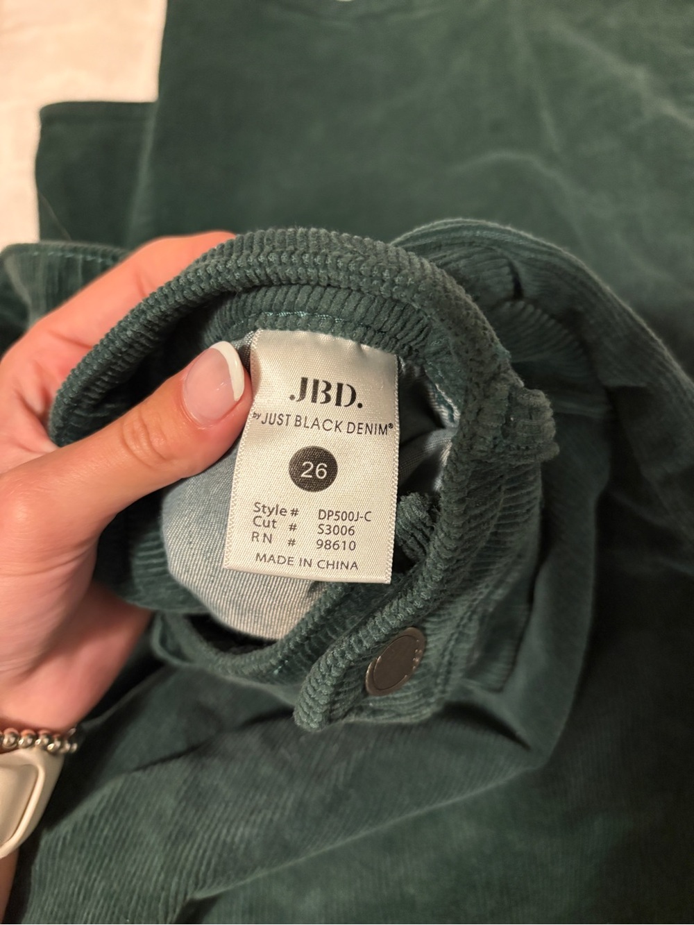 Wide Leg Corduroy Pants in Forest Green - Picture 5 of 5